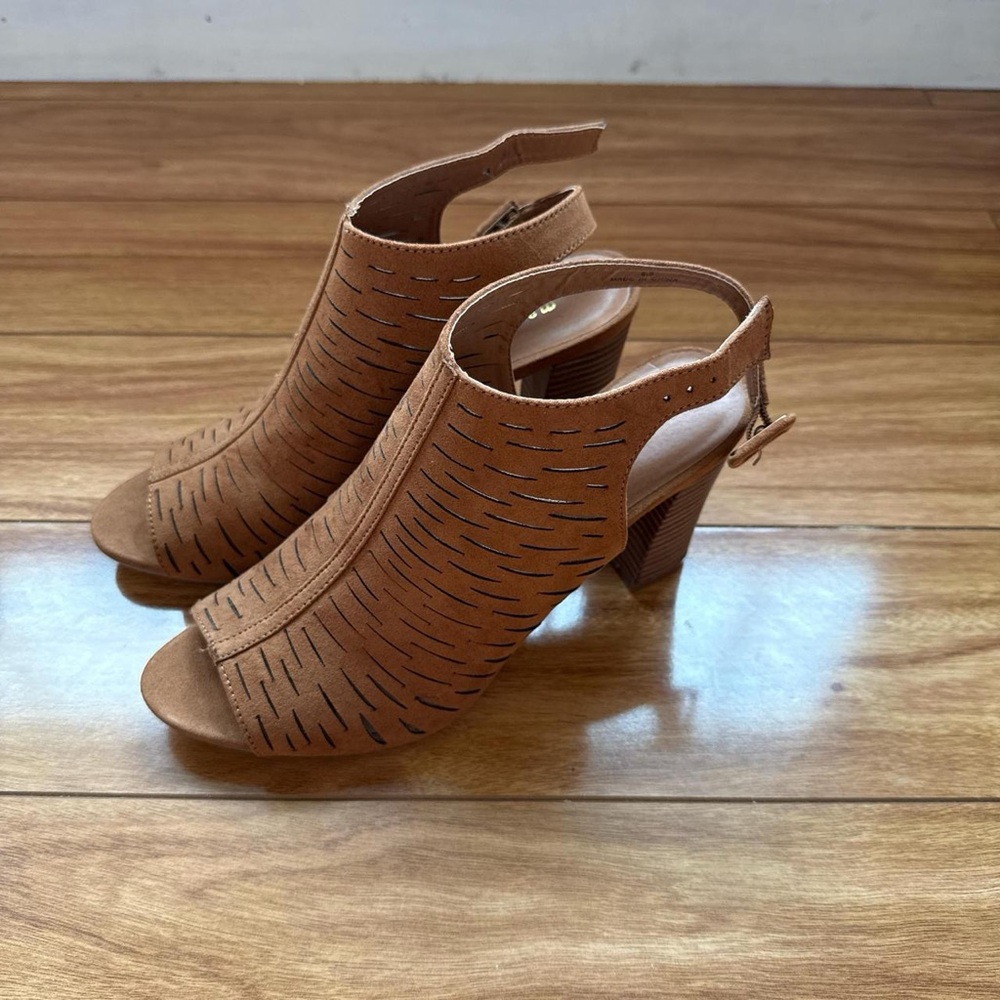 Madden Girl Brown Peep-Toe Heels